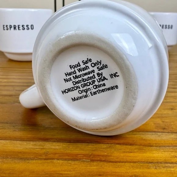 Stacking Espresso Cup Set with Stand | Modern White Ceramic Mugs - Picture 10 of 10